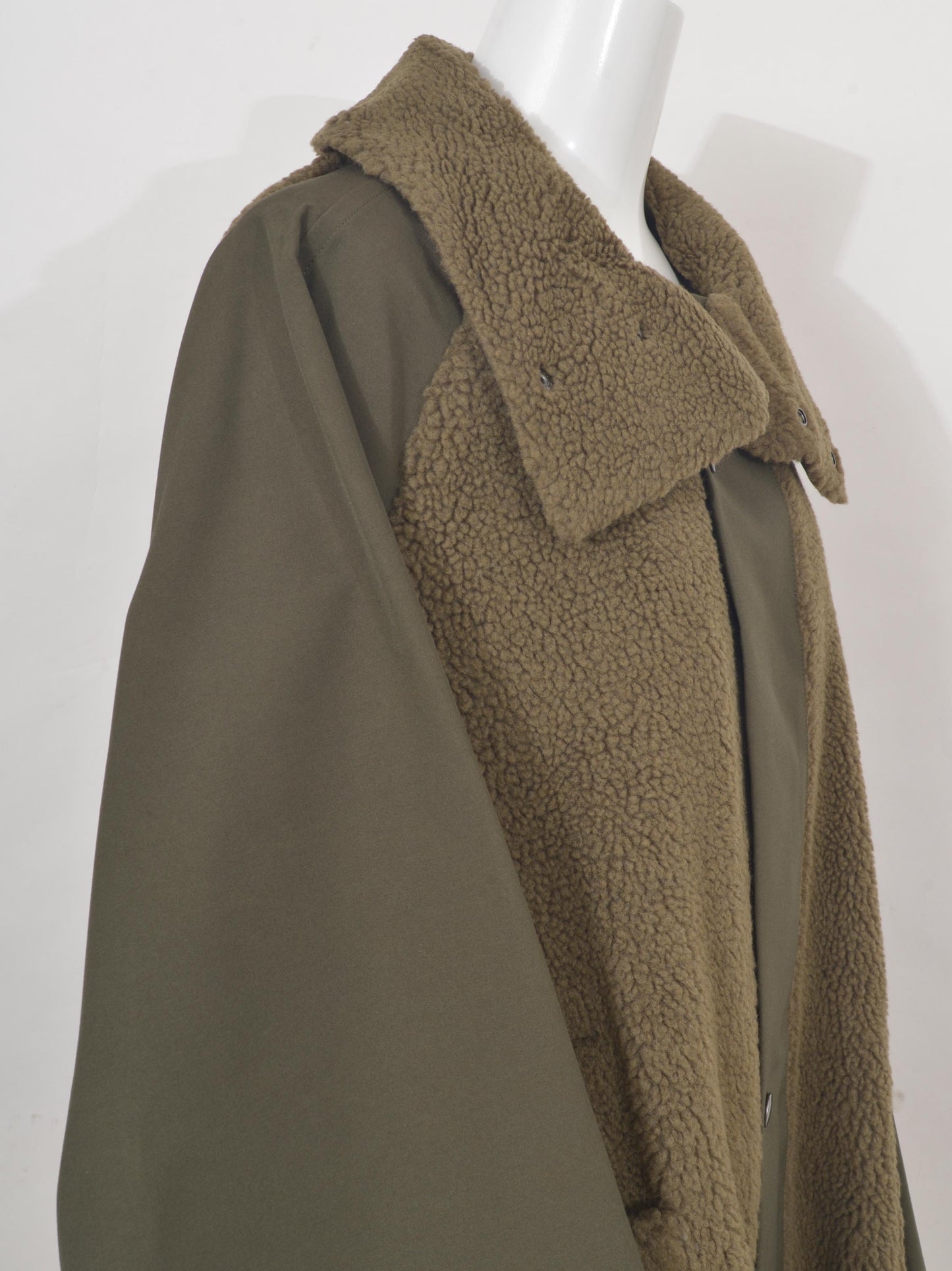 Taffeta × Boa Soutien Collar Coat