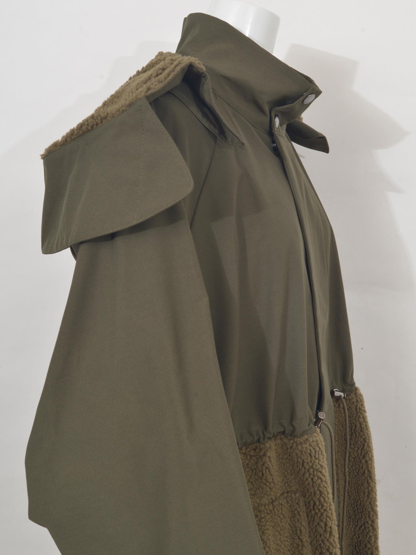 Taffeta × Boa Long Coat