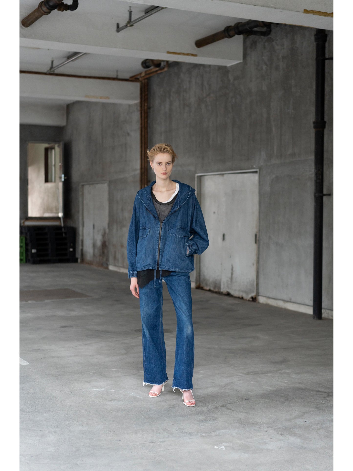 Denim Hoodie Blouson