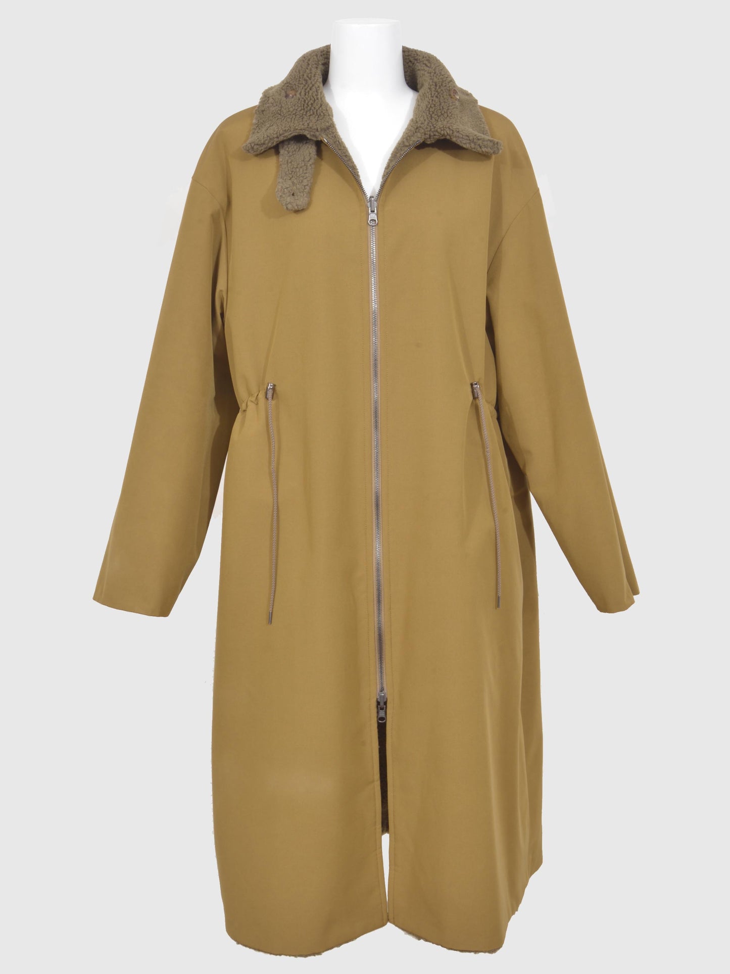 Taffeta X Boa Reversible Coat
