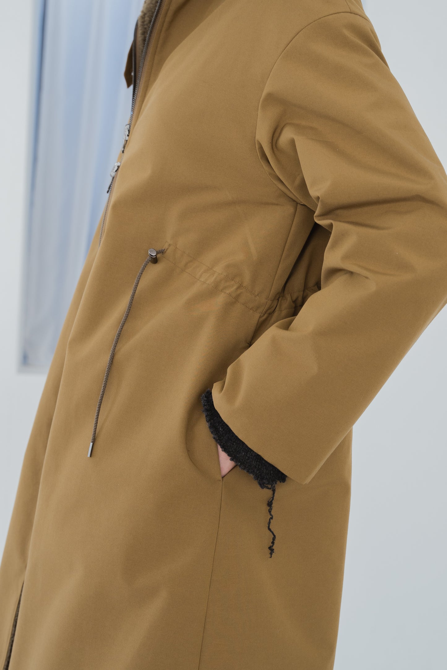 Taffeta X Boa Reversible Coat