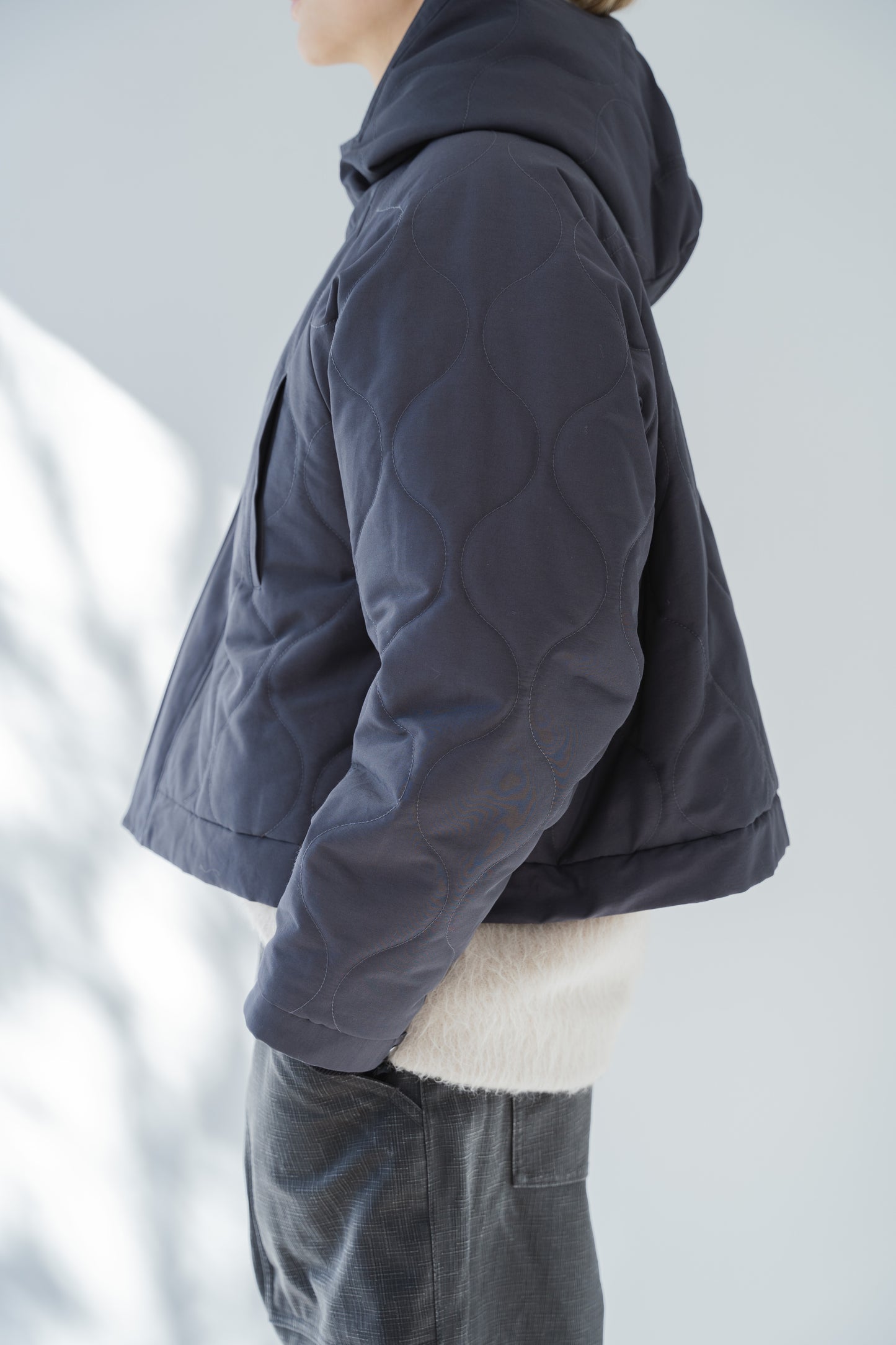 Cotton Nylon Quilted Short Blouson