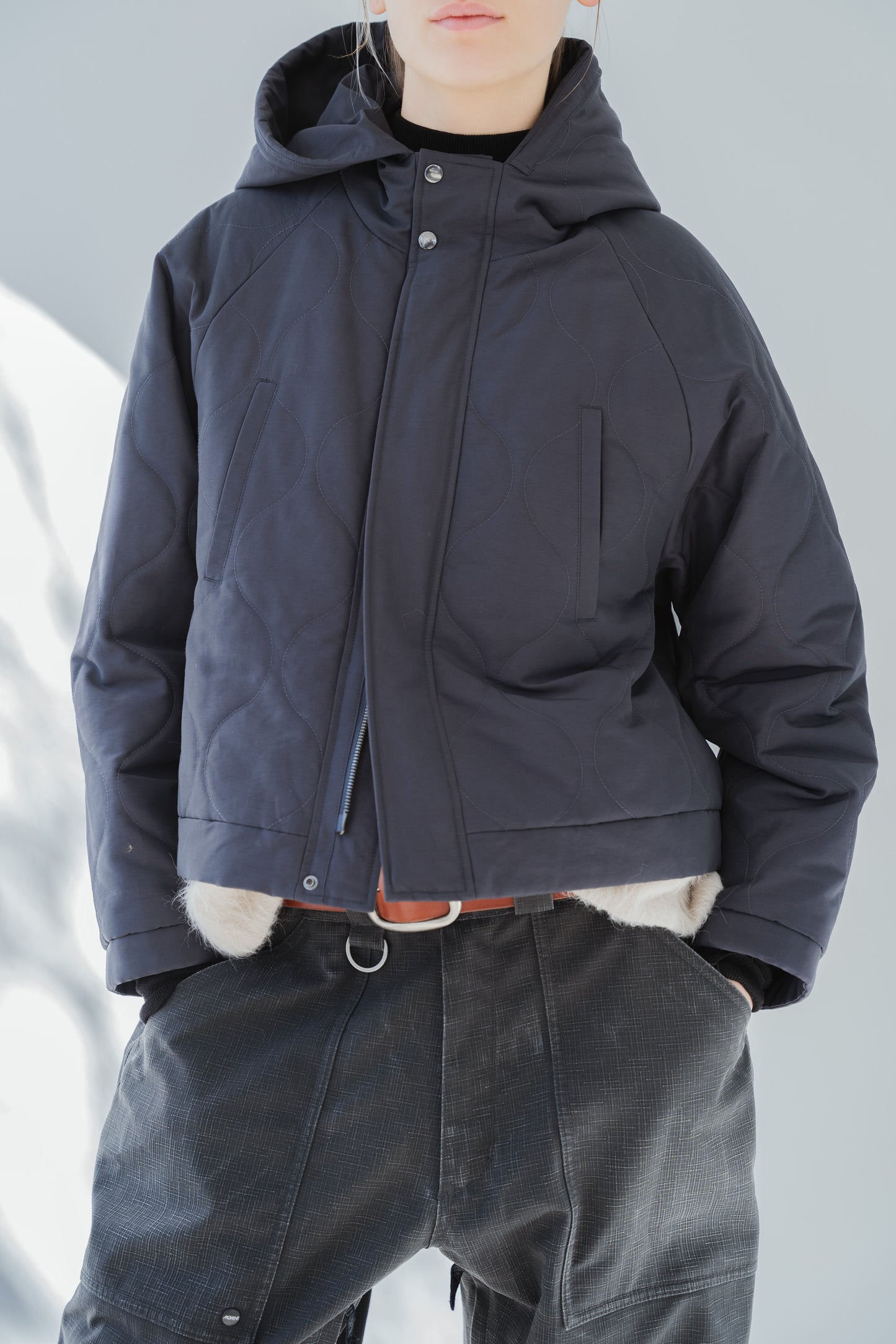Cotton Nylon Quilted Short Blouson