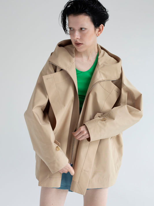 Taffeta Layered Short Coat