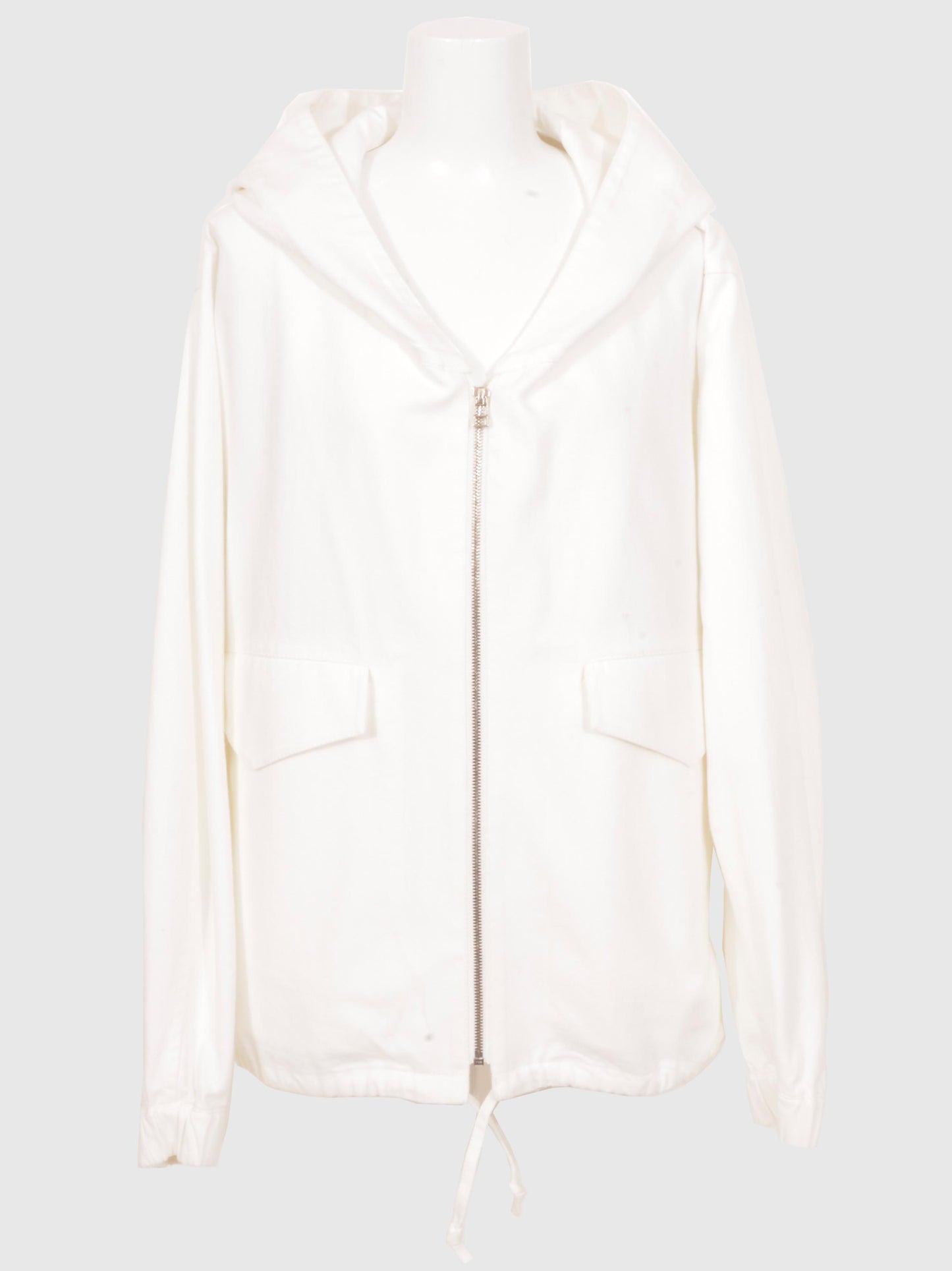 White Denim Hoodie Blouson