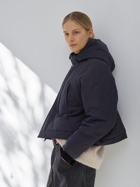 Cotton Nylon Quilted Short Blouson