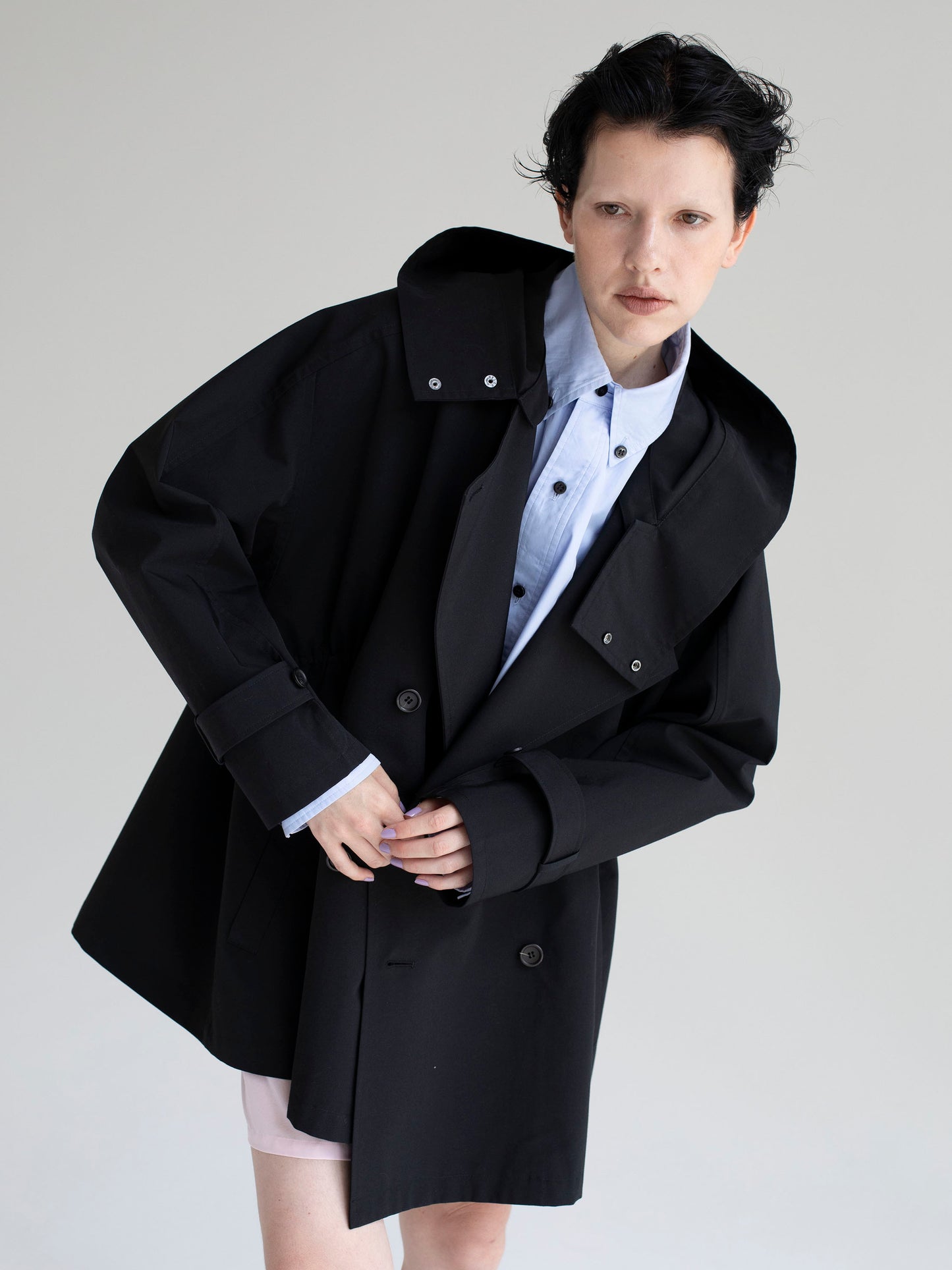 Taffeta Short Trench