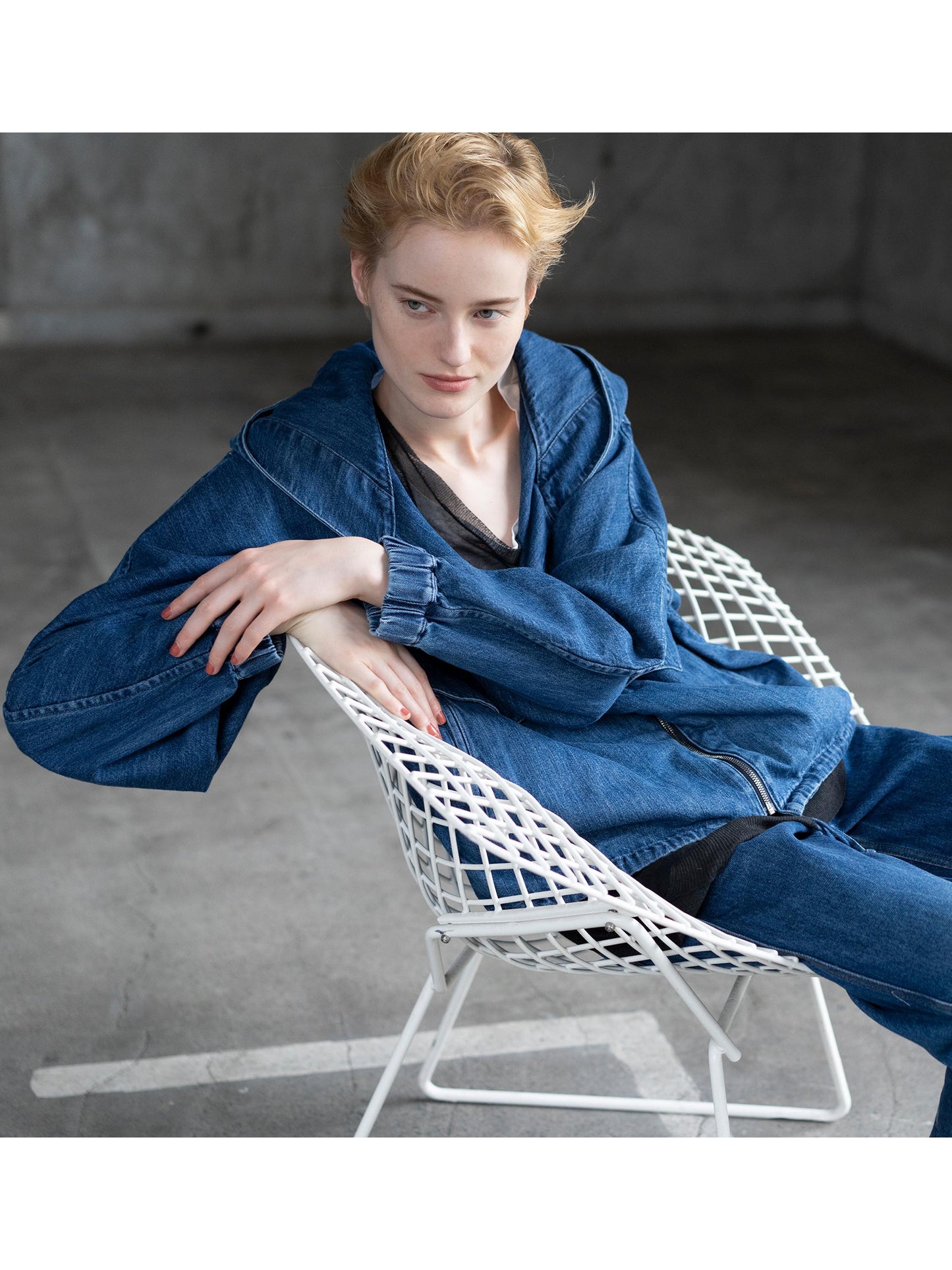 Denim Hoodie Blouson