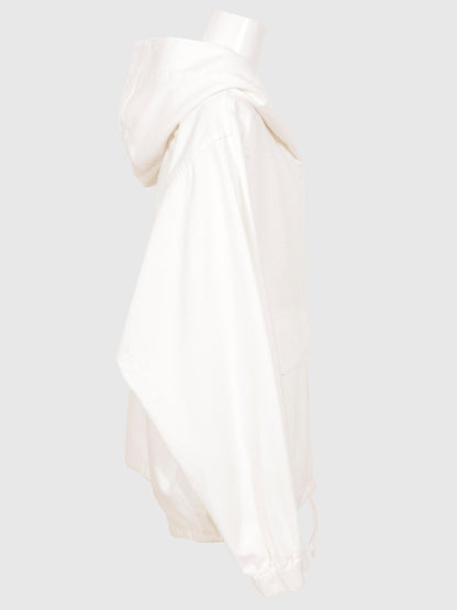 White Denim Hoodie Blouson