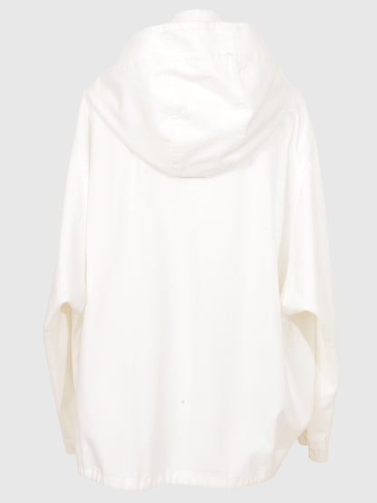 White Denim Hoodie Blouson