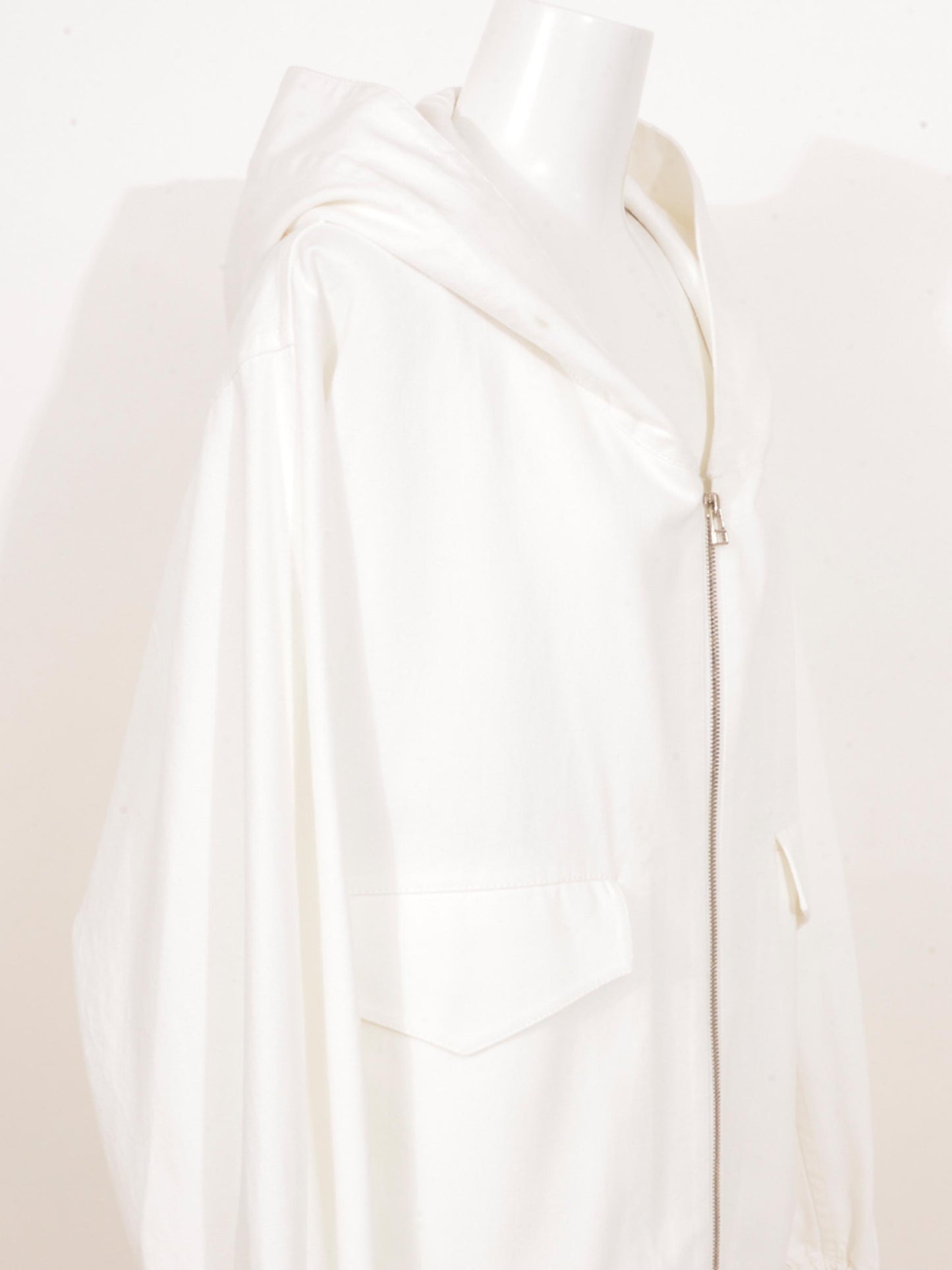 White Denim Hoodie Blouson