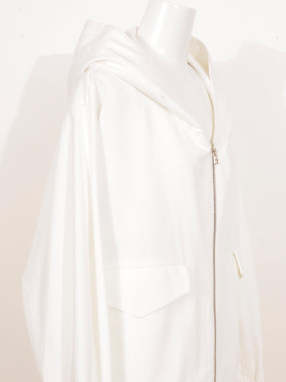White Denim Hoodie Blouson