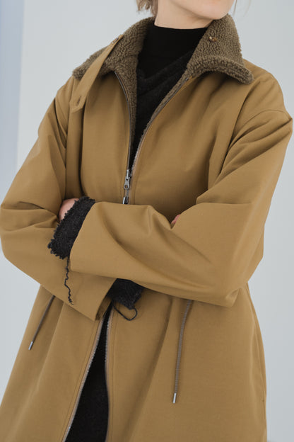 Taffeta X Boa Reversible Coat