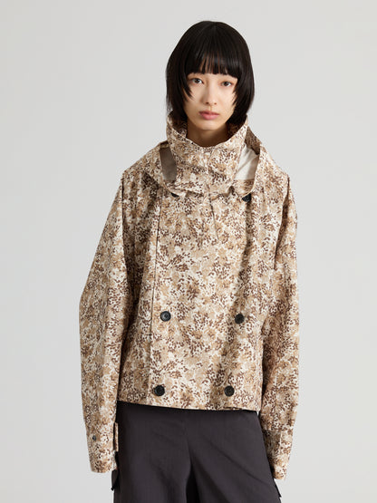 Printed Taffeta Short Trench