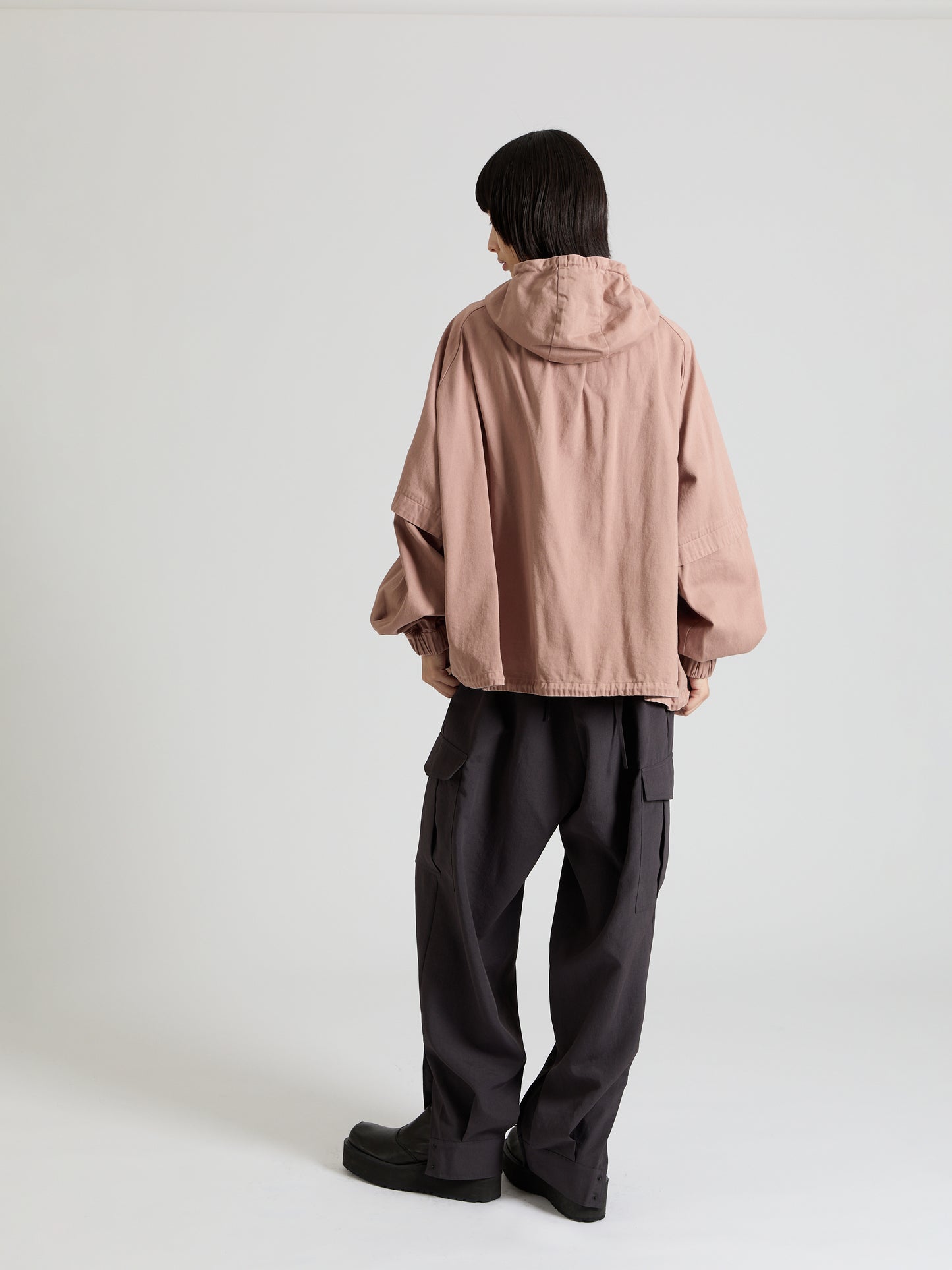 Garment Dye Cotton Satin Short Blouson