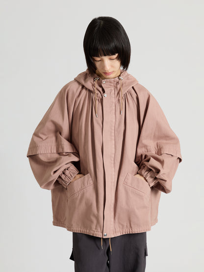 Garment Dye Cotton Satin Short Blouson