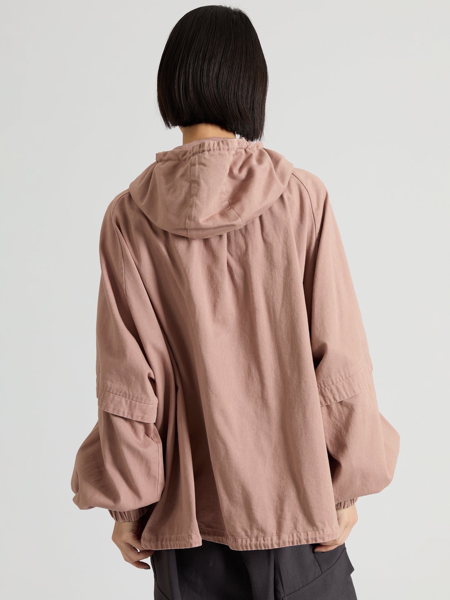 Garment Dye Cotton Satin Short Blouson