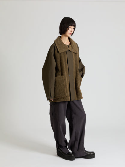 Taffeta × Boa Soutien Collar Coat