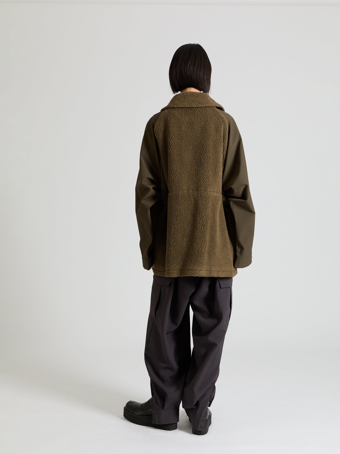 Taffeta × Boa Soutien Collar Coat