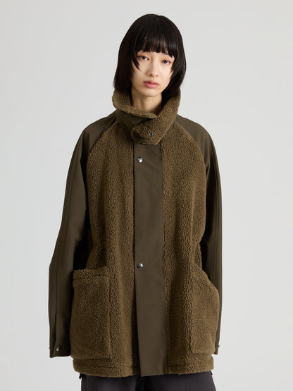 Taffeta × Boa Soutien Collar Coat