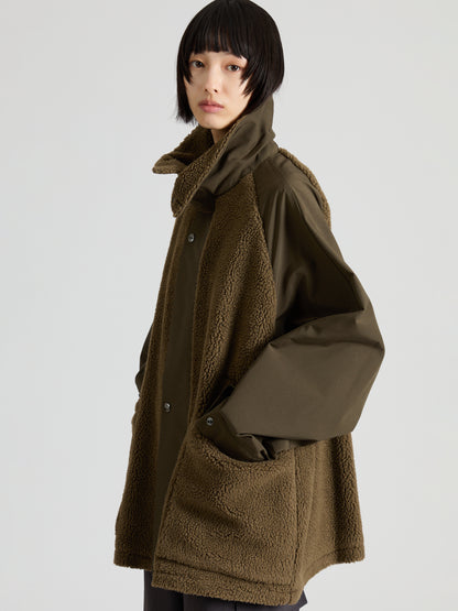 Taffeta × Boa Soutien Collar Coat