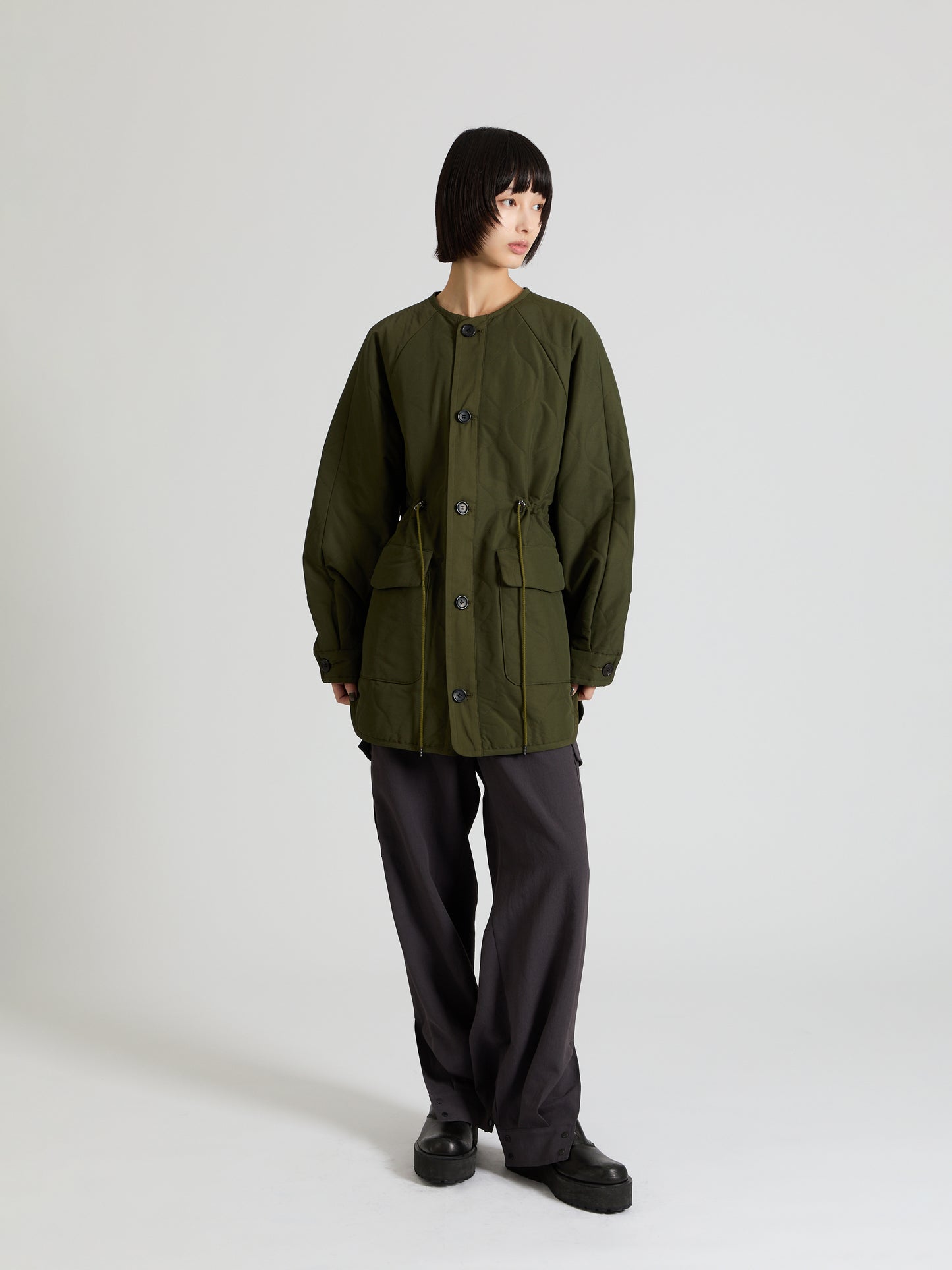 Cotton Nylon Quilted Coat