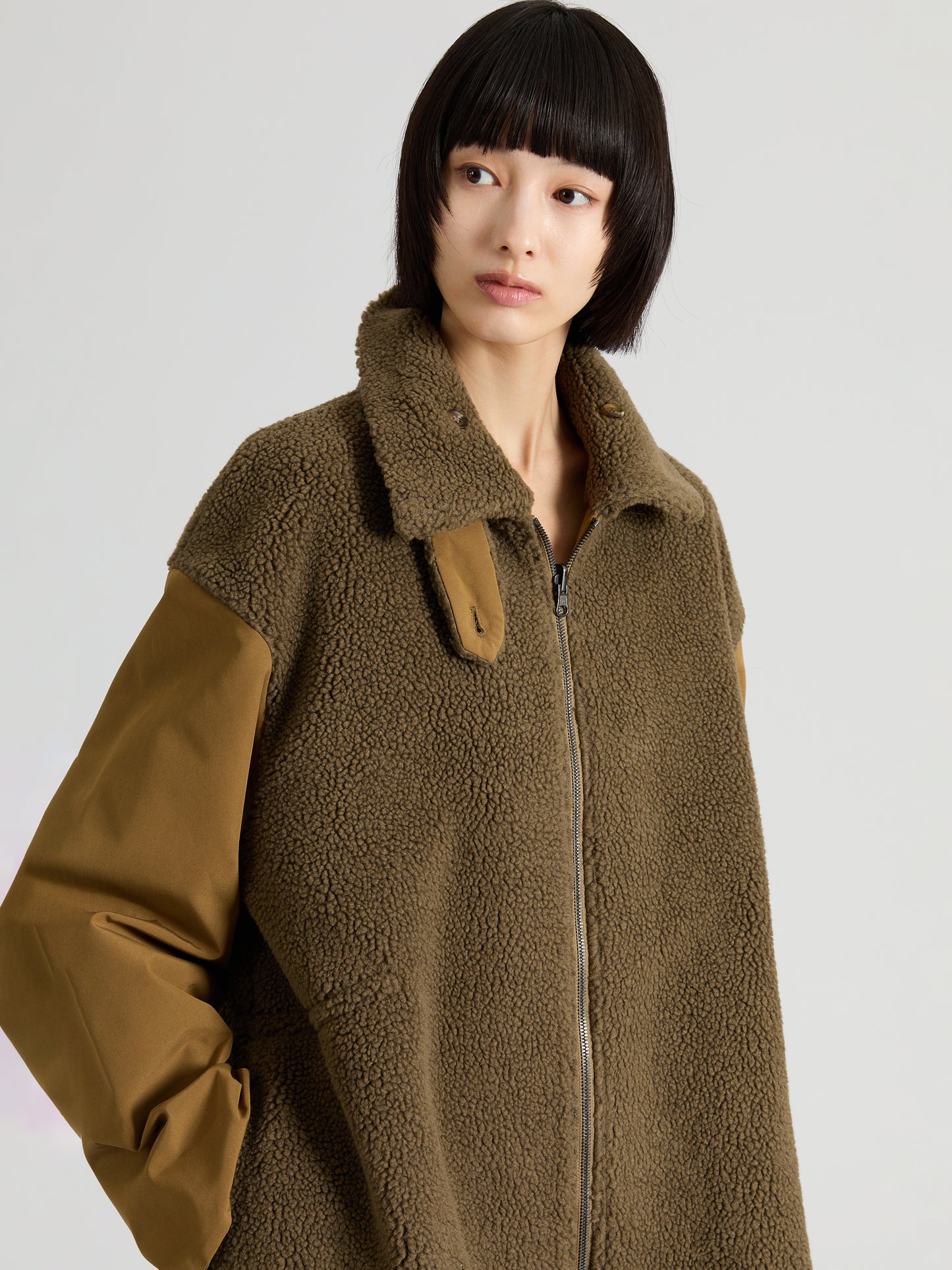 Taffeta X Boa Reversible Coat