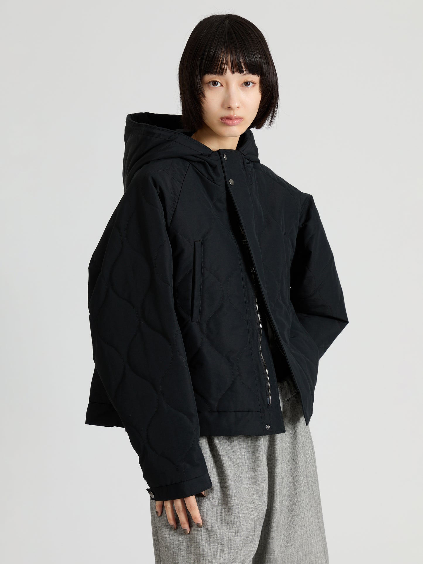 Cotton Nylon Quilted Short Blouson