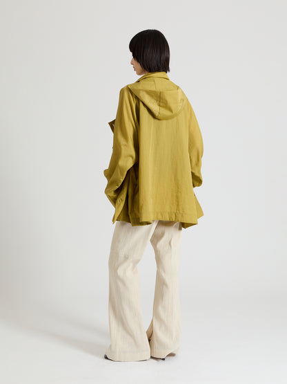 Nylon Twill Layered Short Coat