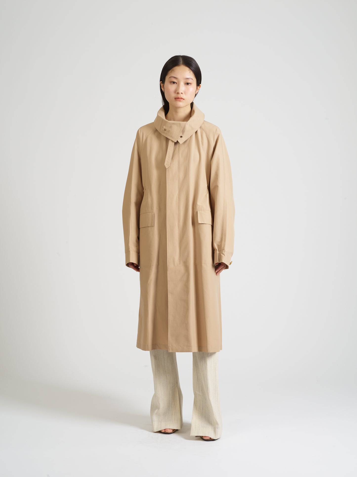 Cotton Nylon Soutien Collar Coat